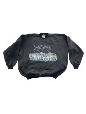 Gildan Sweatshirt XXL Gray Ultra Cotton Heavyweight Wolves Lightning Graphic Top